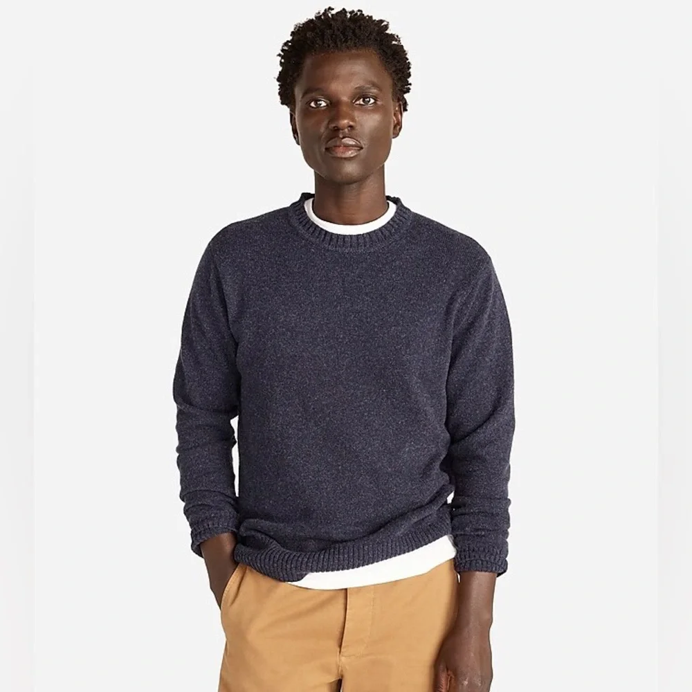 J Crew Marled rugged merino wool-blend sweater BA285 XL w/ Monogram HPD - Picture 2 of 5